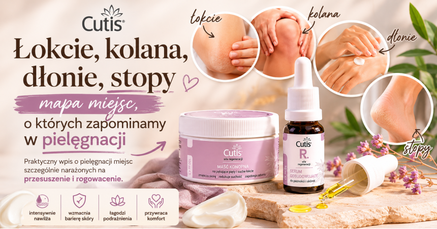 Łokcie, kolana, dłonie, stopy — mapa miejsc, o których zapominamy w pielęgnacji